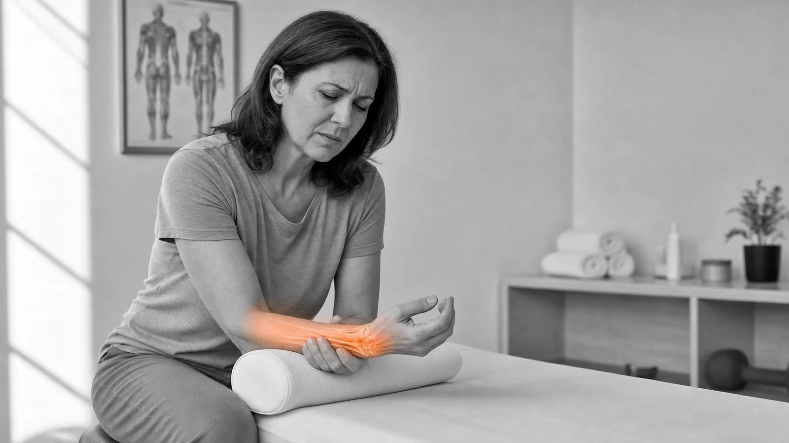 Fysioterapeutti ohjaa rasitusvamman vaiheittaista kuntoutusta